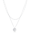 Halskette Layer Plättchen Figaro Boho 2-Lagig 925 Silber