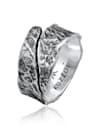 Ring Bandring Struktur Used Look 925 Silber