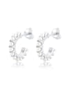 Ohrringe Creolen Synthetische Perlen 925 Silber