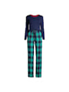 Pyjama Set lang Plus Size mit gemusterter Hose