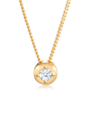 Halskette Diamant Solitär (0.11 Ct.) Klassik 925 Silber