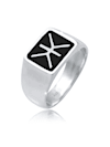Ring Herren Siegelring Emaille Logo Basic 925 Silber