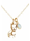 Halskette mit Anhänger Yorkshire Terrier Hund Chalcedon