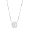 Halskette Diamant (0.16 Ct) Achteck Klassik 925 Silber