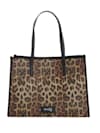 Shoppingveske med leopardmønster 2 deler