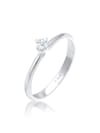 Ring Ring Solitär Diamant (0.11 Ct.) Klassik 925 Silber
