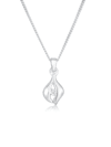Halskette Anhänger Tropfen Diamant (0.03 Ct.) 925 Silber