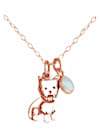 Halskette mit Anhänger Yorkshire Terrier Hund Chalcedon