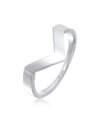 Ring V-Form Basic 925 Silber Rhodiniert