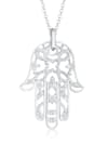 Halskette Hamsa Hand Der Fatima Kristalle 925 Silber