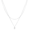 Halskette 2-Lagig Layer Zirkonia Solitär 925 Silber