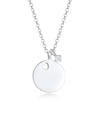 Halskette Plättchen Herz Diamant Solitär (0.03Ct) 925 Silber