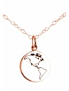 Halskette mit Anhänger Welt Doppelte Globus Weltkugel beide Hemisphären Weltschmuck