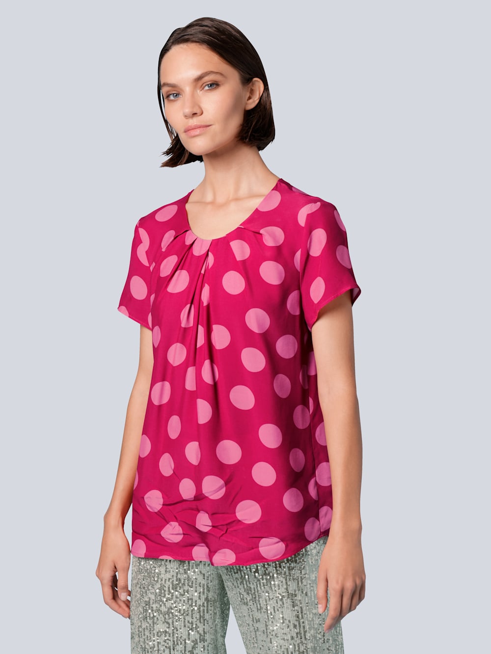 Seidensticker Schwarze Rose Shirtbluse allover mit großen Punkten | Alba  Moda