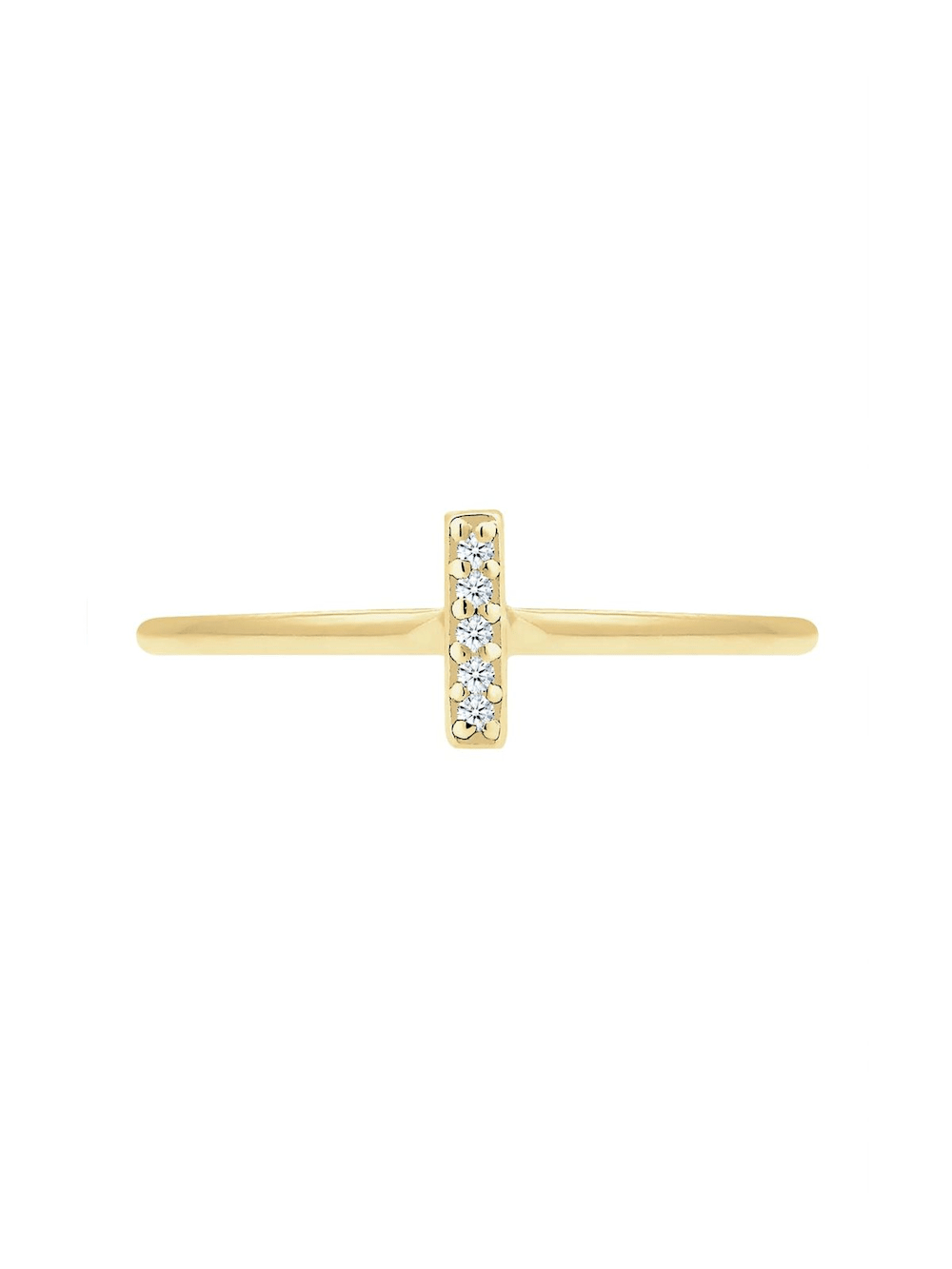 Elli Premium Ring Kreuz Symbol Geo Diamant 0 025 Ct 375 Gelbgold Klingel