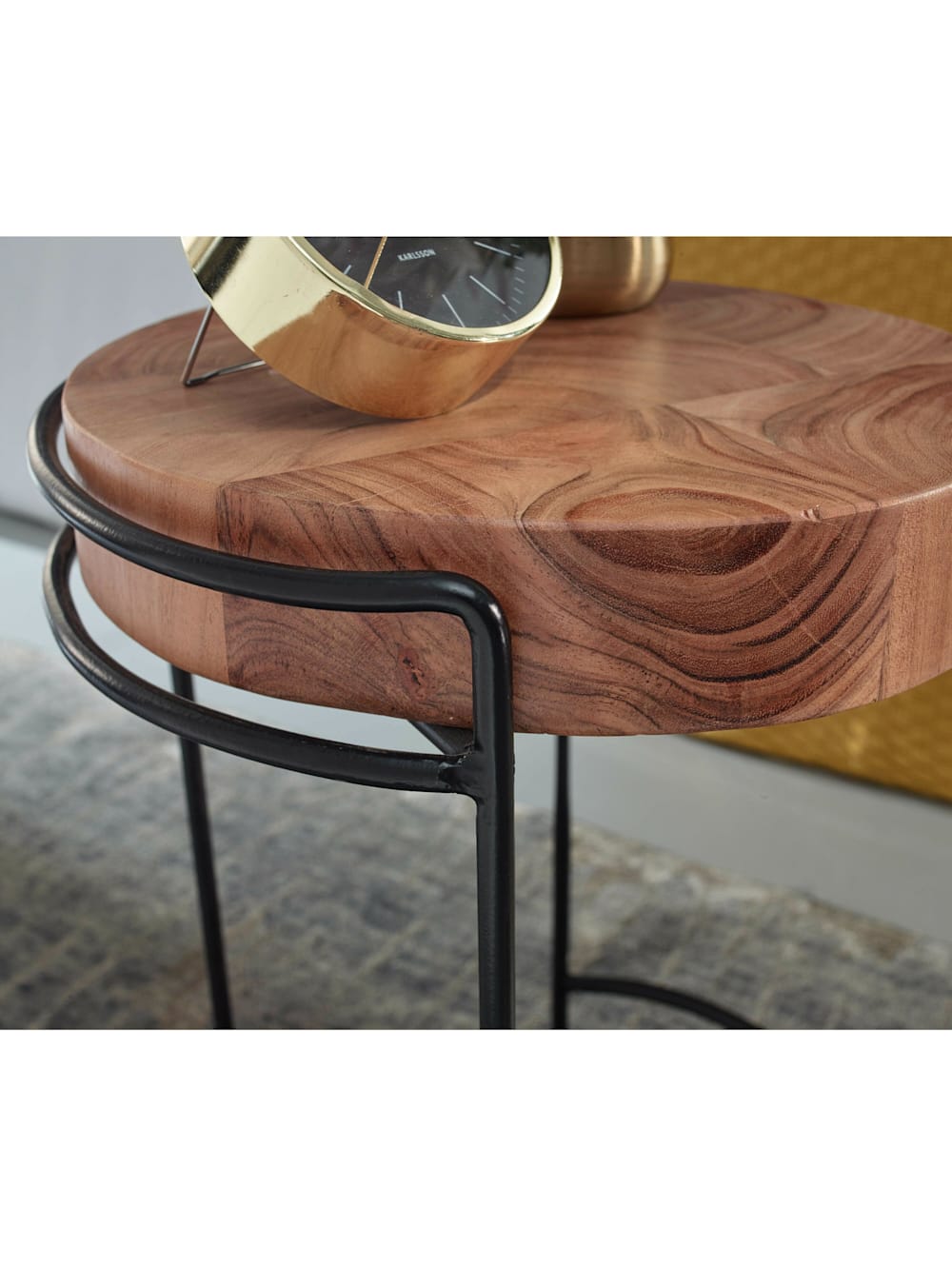 Finebuy Beistelltisch Akazie Massivholz 35 Cm Wohnzimmertisch Rund Kleiner Tisch Massiv Design Holztisch Klingel