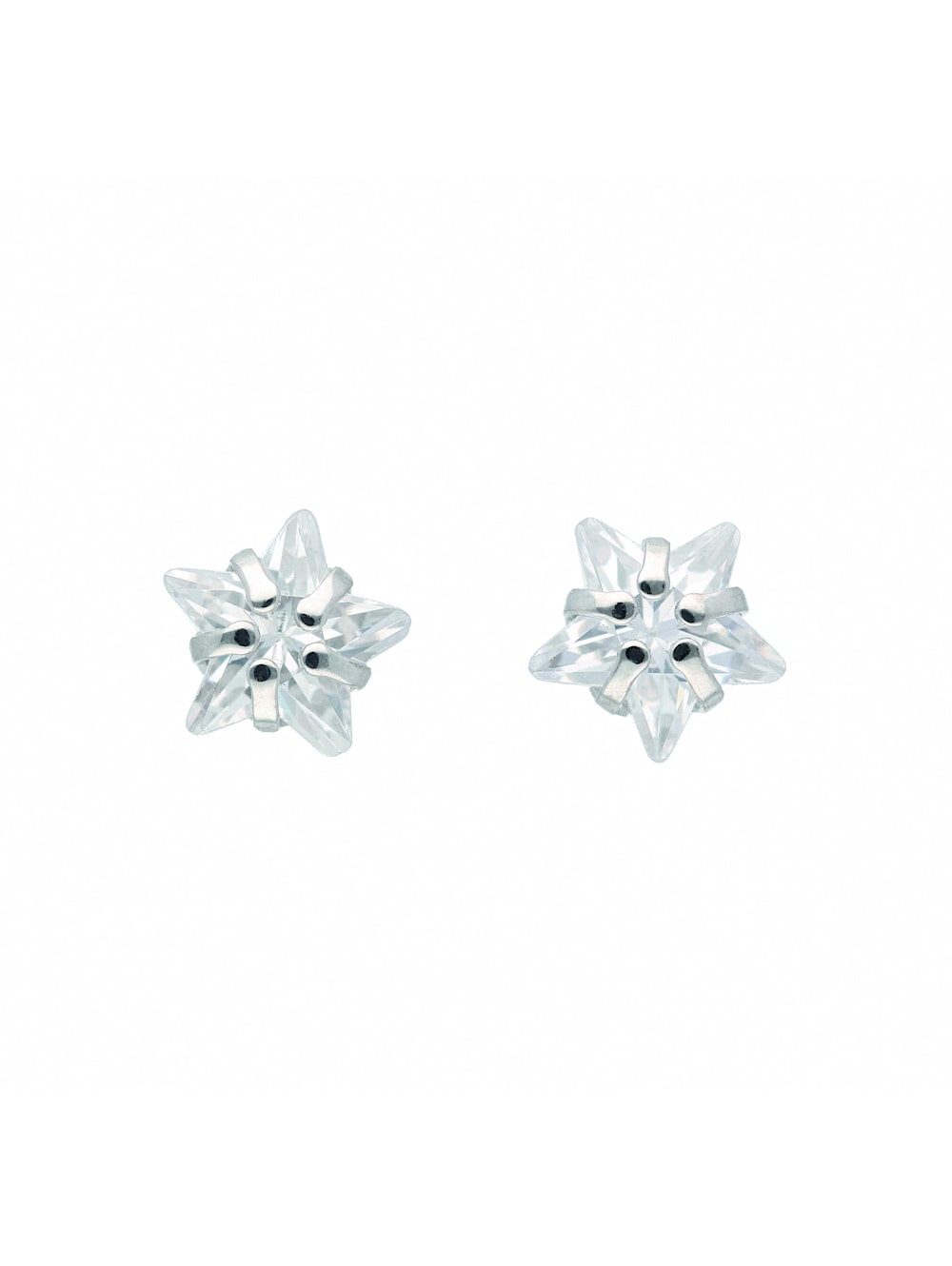 1001 Diamonds 925 mit | Zirkonia / Ohrringe Damen Silber Ohrstecker 1 Wenz Silberschmuck Paar Stern
