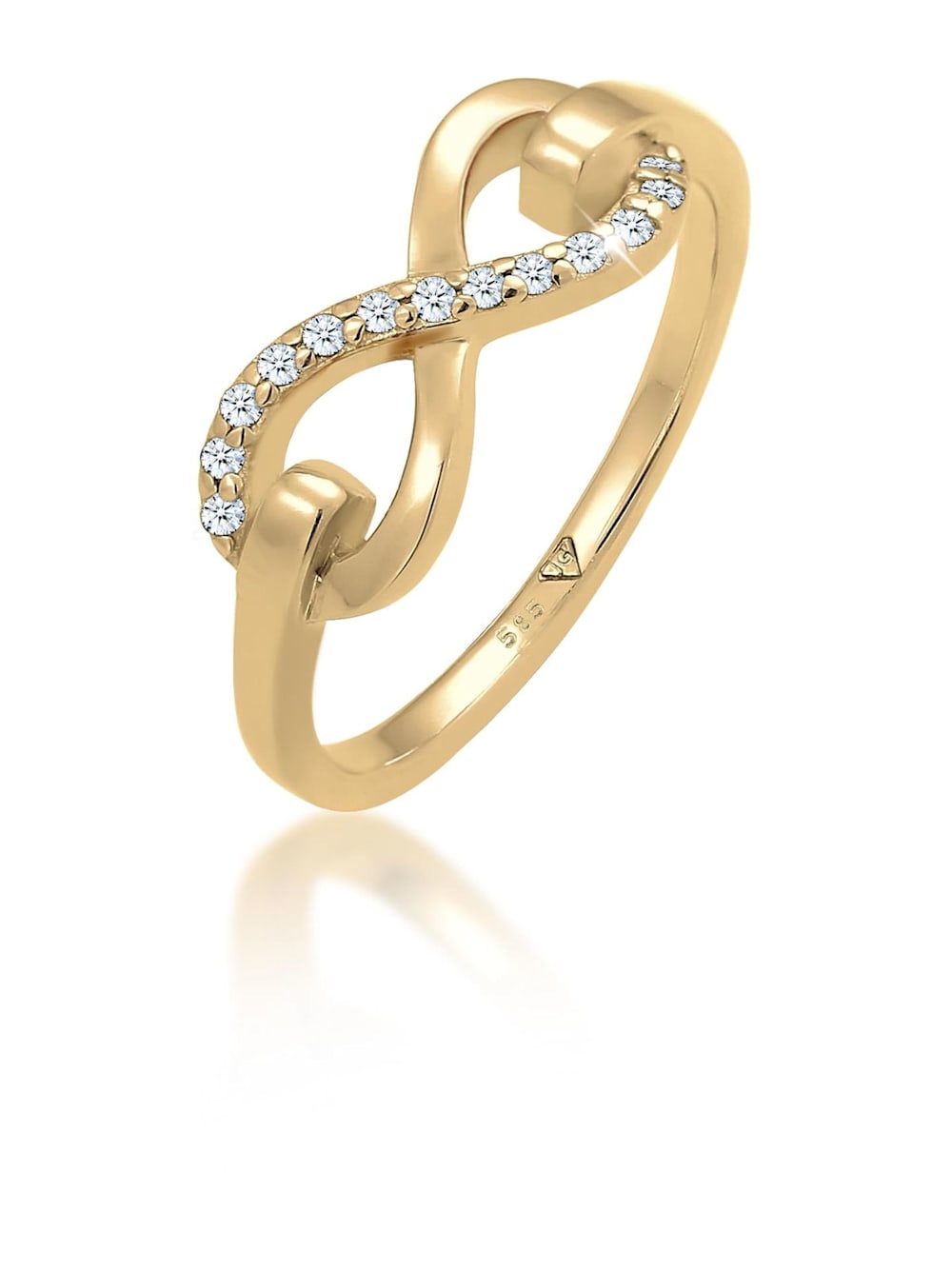 Elli Premium Ring Infinity Symbol Diamant 0 065 Ct 585 Gelbgold Diemer