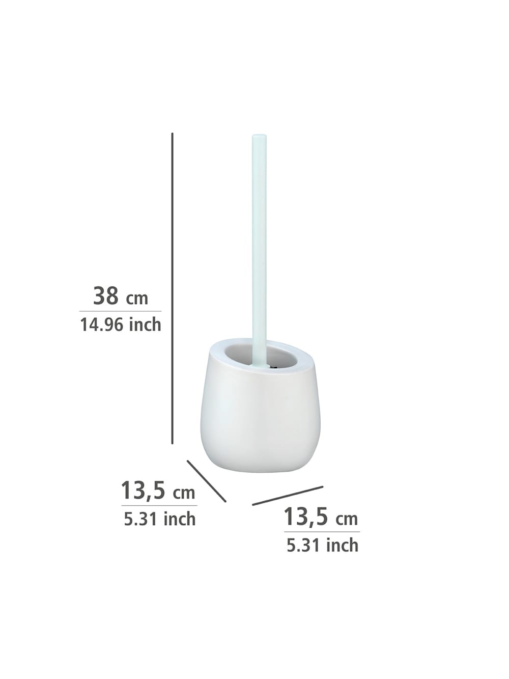 Wenko WC-Garnitur Badi Weiß Keramik, mit | Silikon-Bürstenkopf Wellsana