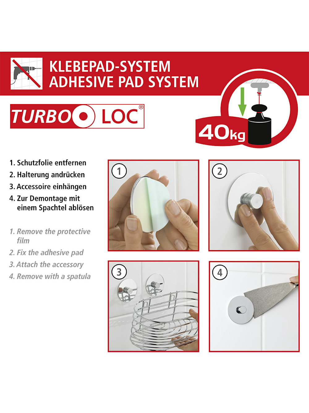 Wenko Turbo-Loc® WC-Garnitur Orea Black bohren Klingel Befestigen geschlossen, ohne | Matt