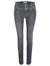 Skinny-fit-Jeans 'Skinny Button' in Uni-Design