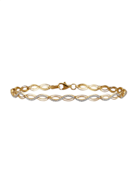 Armband mit synth. Zirkonia in Gelbgold 375