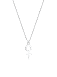 Halskette Panzerkette Venus-Symbol Filigran Trend 925 Silber