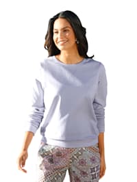 Sweatshirt mit Zierband am Rundhalsausschnitt