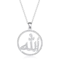 Halskette Schriftzeichen Symbol Kristalle Silber