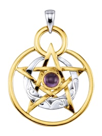 Hanger Pentagram, met amethist, echt zilver