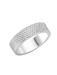Ring mit weißen Zirkonia Steinen, Silber 925