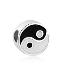 Charm Bead Anhänger Yin Yang Symbol Emaille 925 Silber