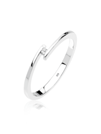 Ring Verlobungsring Solitär Diamant 0.015 Ct.925 Silber