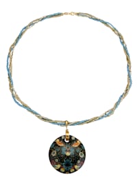 Pendentif en verre de Murano avec chaîne