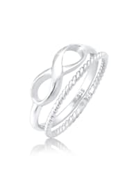 Ring Infinity Stapelring Twisted 2Er Set 925 Silber