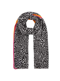 Plissee-Schal mit Animal-Print aus recyceltem Polyester