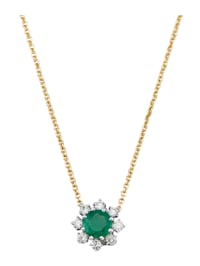 Kaulakoru – smaragdi ja timantteja