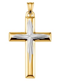 Pendentif croix bicolore