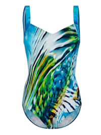 Swimsuit with a placed print