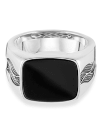 Ring 925/- Sterling Silber Onyx schwarz Glänzend 3,00ct