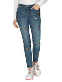 Jeans mit Paillettenzier