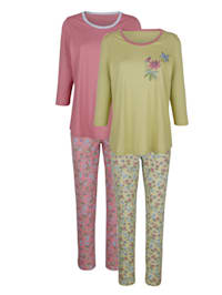 Pyjama's per 2 met bloemendessin