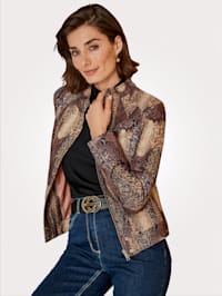 Faux suede jacket in a snake print