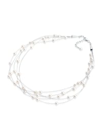 Halskette Multi-Chain Synthetische Perlen 925 Sterling Silber