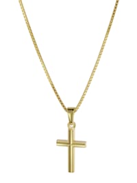 Kreuz Anhänger für Kinder Gold 333 mit plattierter Halskette