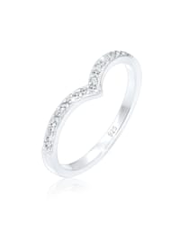 Ring V-Form Geo Kristall 925 Sterling Silber