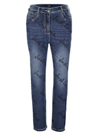 Jeans mit Allover-Print
