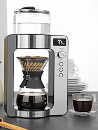 Filterkaffeemaschine mit Waage 'Pour Over', Glaskanne, Edelstahl, einstellbare Kaffeestärke