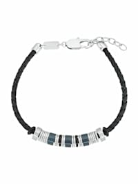 Armband für Herren, Edelstahl IP Schwarz | Beads