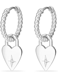Damen-Creolen 925er Silber 2 Diamant